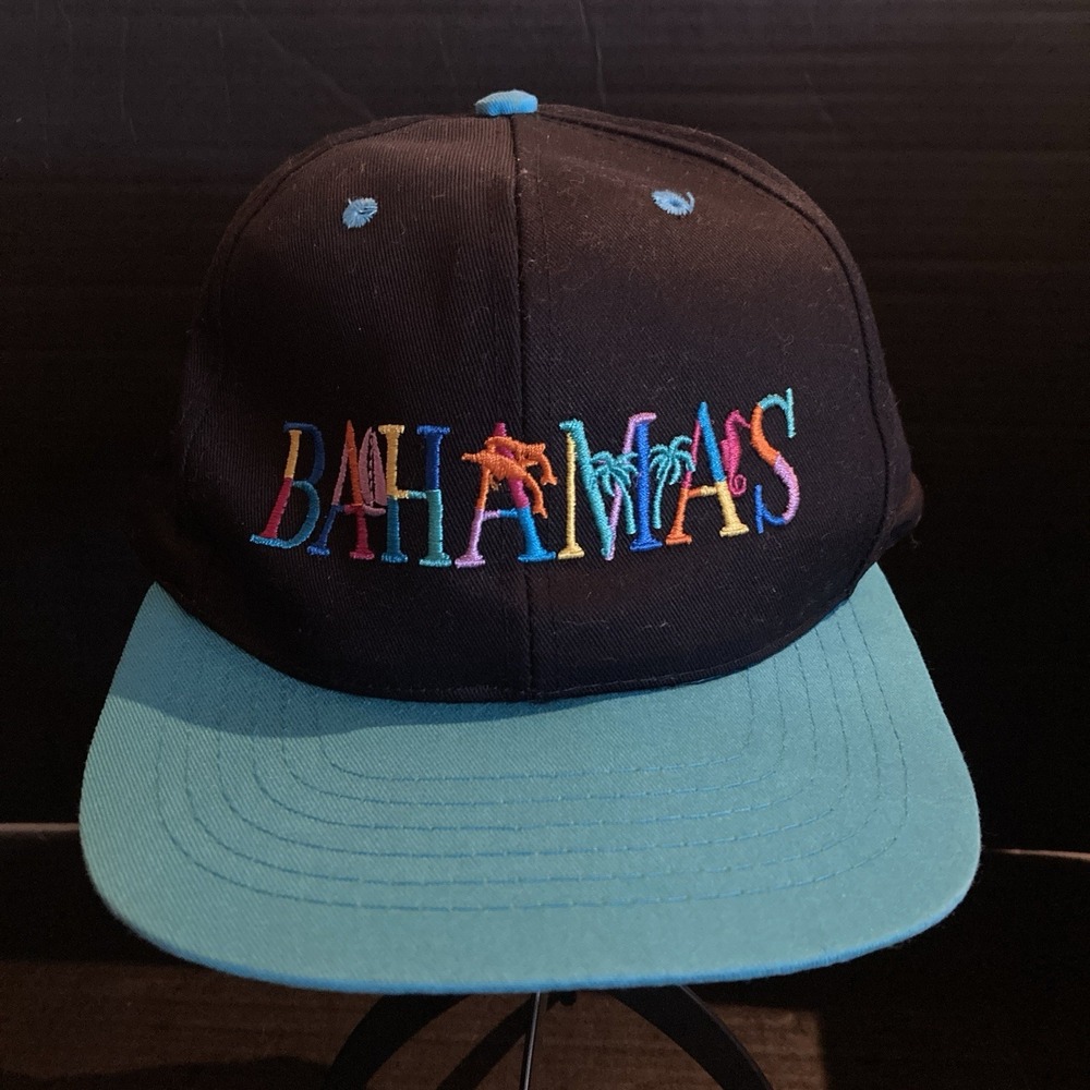 Vintage Embroidered Bahamas SnapBack Hat, Destination, Dual Color, Dorsett Tees